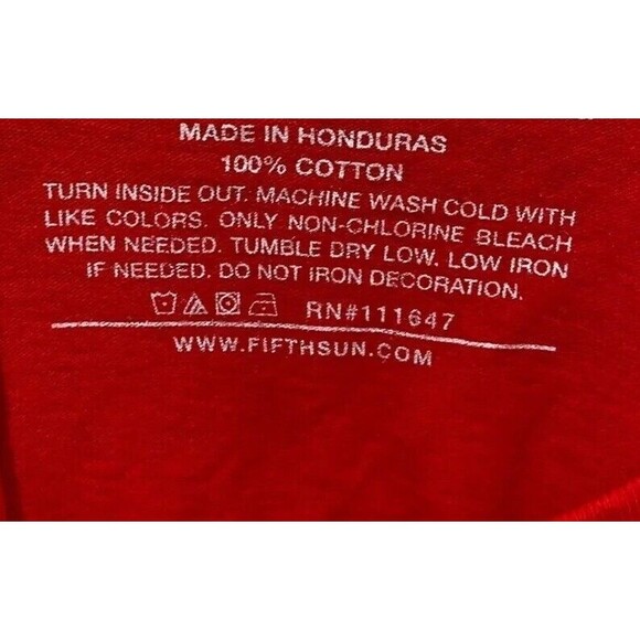 Fifth Sun Adult Christmas Shirt Red Gnome Christmas Short Sleeve Size Large - Picture 6 of 7